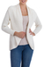 Alpaca blend cardigan, 'Delicate Cream' - Knit Ivory Alpaca Blend Open Front Cardigan Sweater (image 2b) thumbail