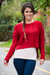 Alpaca blend sweater, 'Scarlet Belle' - Red Alpaca Blend Sweater thumbail