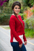 Alpaca blend sweater, 'Scarlet Belle' - Red Alpaca Blend Sweater (image 2b) thumbail
