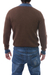 Men's alpaca blend sweater, 'Orcopampa Prowler' - Andean Brown and Blue Alpaca Blend Men's Sweater (image 2c) thumbail