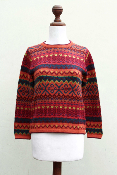 UNICEF Market | Handcrafted Colorful 100% Alpaca Wool Pullover Sweater ...