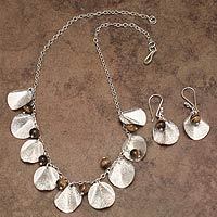 Tiger's eye jewelry set, 'Fruit of Harmony' - Handcrafted Sterling Silver Jewelry Set with Tiger's Eye