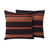 Alpaca blend cushion covers, 'Quechua Girl' (pair) - Handwoven Brown and Orange Cushion Covers (Pair) (image 2a) thumbail
