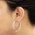 Sterling silver hoop earrings, 'Goddess of Health' - Modern Handmade Sterling Silver Hoop Earrings
