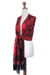 Reversible alpaca blend shawl, 'Scarlet Leaves' - Reversible Red and Black Alpaca Blend Shawl (image 2e) thumbail