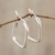 Sterling silver hoop earrings, 'Goddess of the Lakes' - Sterling Silver Squared Modern Hoop Earrings (image 2) thumbail