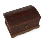 Mohena wood and leather jewelry box, 'Dark Inca Sea' - Dark Brown Leather Jewelry Chest from Peru