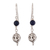 Lapis lazuli dangle earrings, 'Modern Moche' - Andes Silver and Lapis Earrings thumbail