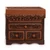 Cedar and leather jewelry box, 'Avian Haven' (large) - Bird Theme Hand Tooled Brown Leather Jewelry Box (image 2d) thumbail