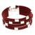 Leather wristband bracelet, 'Code Crimson' - Red Leather and Sterling Silver Wristband Bracelet (image 2a) thumbail