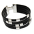 Leather wristband bracelet, 'Code Black' - Handcrafted Leather and Sterling Silver Wristband Bracelet thumbail