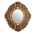 Reverse painted glass wall mirror, 'Garden Gold' - Handcrafted Andean Reverse Painted Glass Wall Mirror