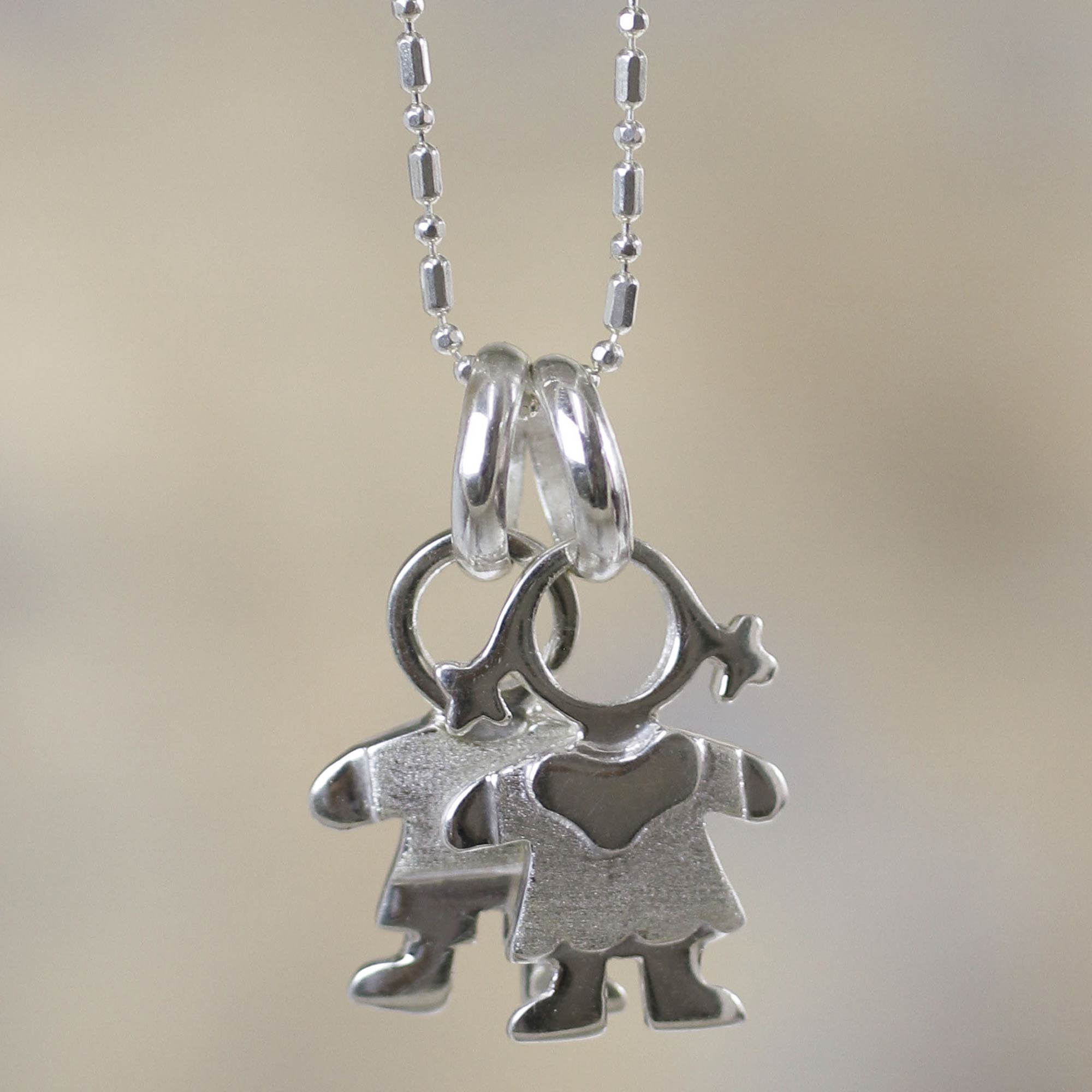 Girl Charm Handcrafted Silver Necklace 