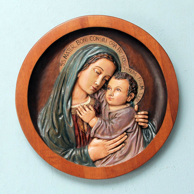 Virgin Mary Relief Panel - Mary, Mother of Good Counsel | NOVICA