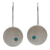 Chrysocolla dangle earrings, 'Moon Gazer' - Brushed Silver Earrings with Chrysocolla (image 2a) thumbail
