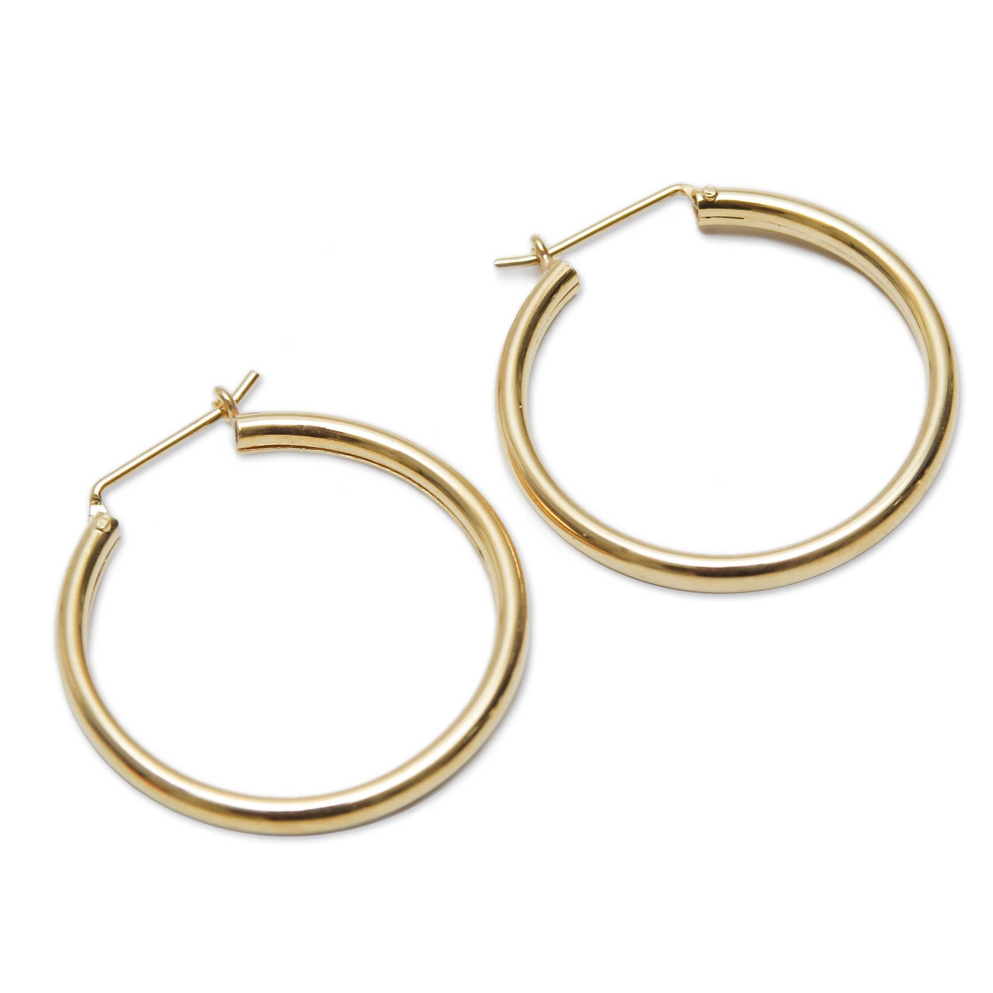 UNICEF Market Classic Gold Vermeil Hoop Earrings Minimalist Magic
