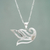 Sterling silver pendant necklace, 'Graceful Swan' - Silver Silhouette Pendant Necklace from Peru thumbail