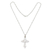 Halskette mit Anhänger aus Sterlingsilber - Strukturierte silberne Kreuzkette