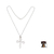 Sterling silver pendant necklace, 'Tulip Cross' - Textured Silver Floral Cross Necklace (image 2j) thumbail