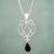 Obsidian pendant necklace, 'Midnight Tear' - Handmade Sterling Necklace with Black Obsidian (image 2) thumbail