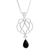 Obsidian pendant necklace, 'Midnight Tear' - Handmade Sterling Necklace with Black Obsidian (image 2a) thumbail