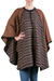 Alpaca blend ruana cloak, 'Earthen Splendor' - Brown Alpaca Blend Andean Ruana Cloak (image 2b) thumbail