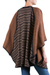 Alpaca blend ruana cloak, 'Earthen Splendor' - Brown Alpaca Blend Andean Ruana Cloak (image 2d) thumbail