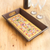 Painted glass tray, 'Blushing Blooms' - Painted Glass Floral Handmade Tray thumbail