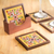 Painted glass coasters, 'Blushing Blooms' (set of 4) - Four Hand Painted Glass Coasters and Holder (image 2) thumbail
