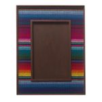Glass photo frame, 'Puno Rainbow' (4x6) - Handcrafted Peruvian Weave and Glass Photo Frame (4x6)
