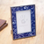 Painted glass photo frame, 'Scintillating Night' (4x6) - 4x6 in Reverse Painted Glass Photo Frame thumbail