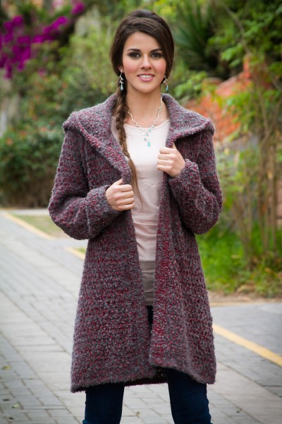 alpaca hooded sweater