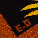 Wool tapestry, 'Wildlife' - Handmade Orange and Black Andean Wool Tapestry