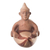 Estatuilla de cerámica, 'Moche Surfer' - Réplica de museo hecha a mano de estatuilla de cerámica Moche