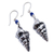 Sterling silver and sodalite dangle earrings, 'Marine Memoirs' - Sterling Silver Shell Design Hook Earrings with Sodalite (image 2b) thumbail