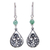 Sterling silver and aventurine flower earrings, 'Dewdrop Blooms' - Sterling Silver Earrings With Aventurine Peru Flower Jewelry thumbail