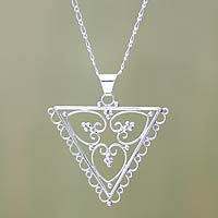 Featured review for Sterling silver heart necklace, Trilogy of Love