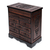 Cedar and leather Jewellery box, 'Memories' - Cedar and Brown Tooled Leather Jewellery Box with Drawers