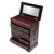 Cedar and leather jewelry box, 'Memories' - Cedar and Brown Tooled Leather Jewelry Box with Drawers