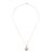 Chrysocolla pendant necklace, 'Moon Gazer' - Brushed Silver Pendant Necklace with Chrysocolla