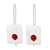 Agate drop earrings, 'Magnificent' - Handmade Brushed Silver Earrings with Red Agate (image 2a) thumbail