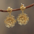 Gold plated filigree flower earrings, 'Yellow Rose' - Gold Plated Filigree Handmade Flower Dangle Earrings