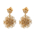 Gold plated filigree flower earrings, 'Yellow Rose' - Gold Plated Filigree Handmade Flower Dangle Earrings thumbail