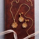 Gold plated filigree flower earrings, 'Yellow Rose' - Gold Plated Filigree Handmade Flower Dangle Earrings