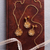 Gold plated filigree flower earrings, 'Yellow Rose' - Gold Plated Filigree Handmade Flower Dangle Earrings (image 2b) thumbail