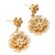 Gold plated filigree flower earrings, 'Yellow Rose' - Gold Plated Filigree Handmade Flower Dangle Earrings (image 2c) thumbail