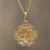 Gold plated filigree flower necklace, 'Yellow Rose' - Gold Plated Silver Peruvian Filigree Flower Necklace