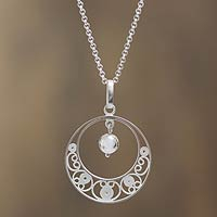 Sterling silver filigree necklace, 'Junin Glam'