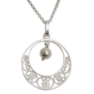 Sterling silver filigree necklace, 'Junin Glam' - Peruvian Sterling Silver Filigree Necklace