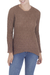 100% alpaca tunic, 'Cinnamon Dreams' - Brown 100% Alpaca Tunic Sweater from Peru (image 2a) thumbail